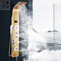 Muge shower screen 304 stainless steel all copper shower set European wall hanging constant temperature all copper shower faucet