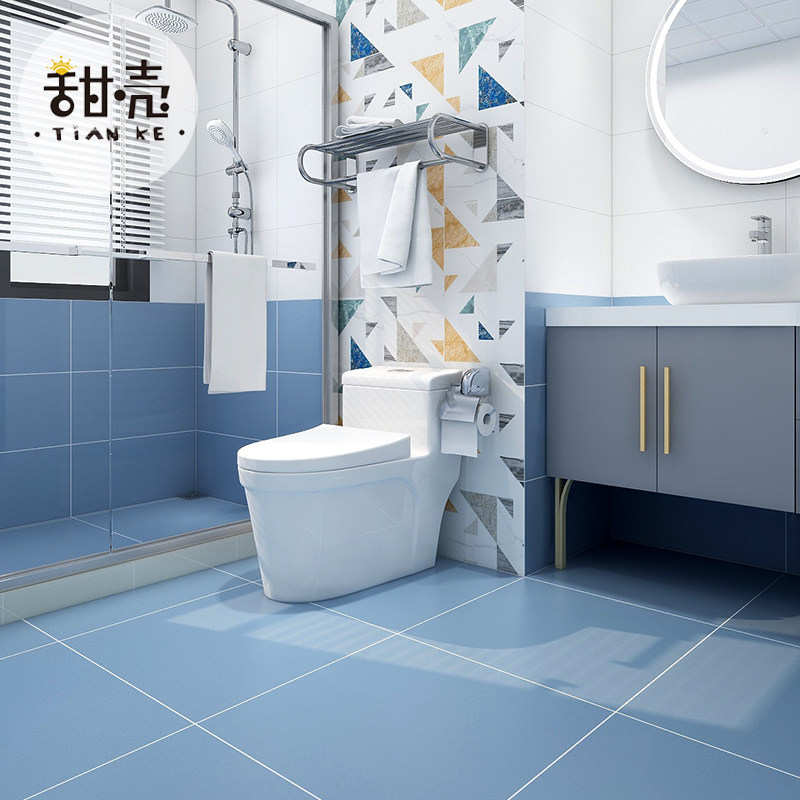 Powder room tile ins wind net red Nordic wall tile 300 macaron pink bathroom kitchen non-slip floor tile 600