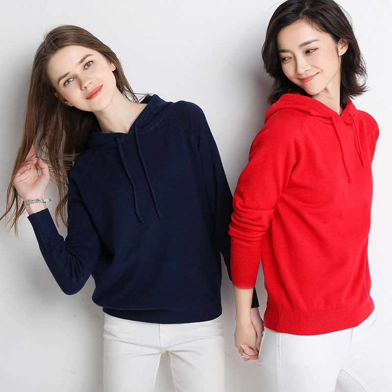 Không thể để phù hợp với mũ bóng áo len mùa thu của phụ nữ / mùa đông loose-fitting đội mũ trùm đầu sinh viên bảo vệ đầu dệt kim ngắn Hàn Quốc phiên bản áo dày