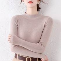 At a glance I fell in love with the new half turtleneck sweater women's slim fit inner tight bottoming autumn winter long sleeve short knitwear