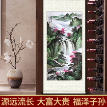 Long-standing Chinese painting landscape painting corridor hanging painting porch decoration painting vertical plate fortune treasure trove feng shui backer