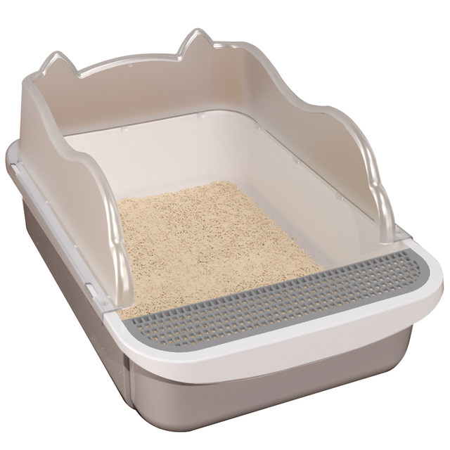 Cat litter box extra large fully semi-enclosed litter box sand-proof extra small kitten toilet cat supplies collection