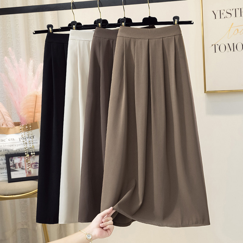 Suit fabric half body dress Women in spring autumn Korean goods A character dress High waist and half body long dress Slim Casual 100 hitch Pleated Skirt