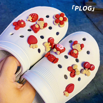 Cute Cartoon Dongle Shoes Flower Buttonnet Red Girl Hearts Fruits Animal Cool Slippers Adornment Personality Accessories