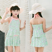 Đồ bơi bé gái dễ thương thời trang chấm in váy kiểu phẳng góc chia hai mảnh đồ bơi trẻ em bán buôn đồ bơi cho bé 1 tuổi