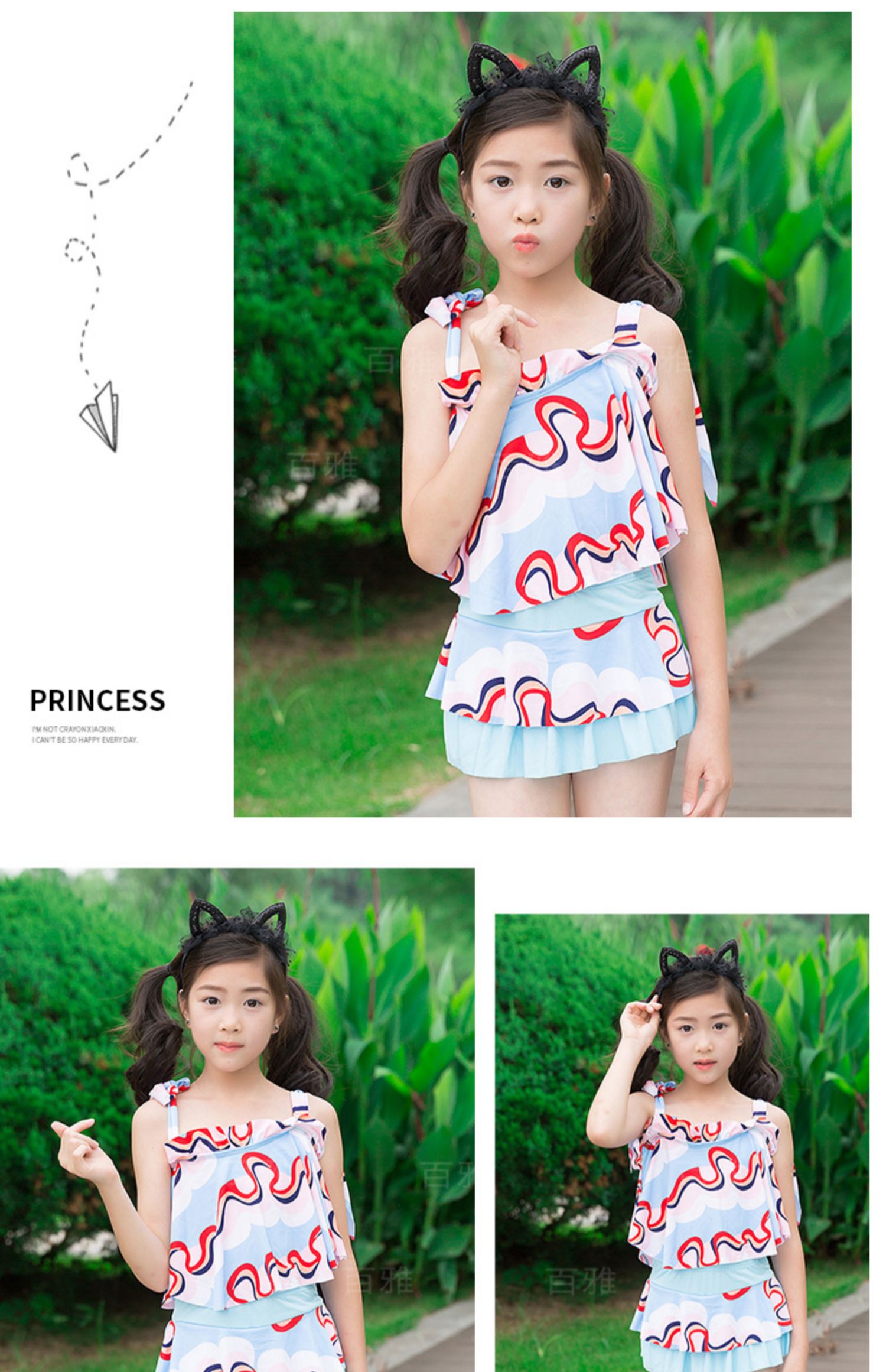 Đồ bơi trẻ em nữ chia đôi kem chống nắng bãi biển hai mảnh khô nhanh thoải mái công chúa nhỏ trong bộ đồ bơi kiểu váy trẻ em bán buôn - Bộ đồ bơi của Kid đồ bơi nàng tiên cá cho bé