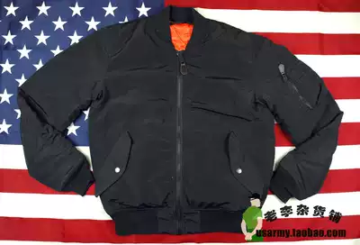 (For sale 219)AVIREX MA1 flying jacket cotton jacket Black orange double-sided L-size used