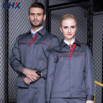 Long-sleeved work clothes set mens spring and autumn reflective strip work clothes wear-resistant auto repair work clothes