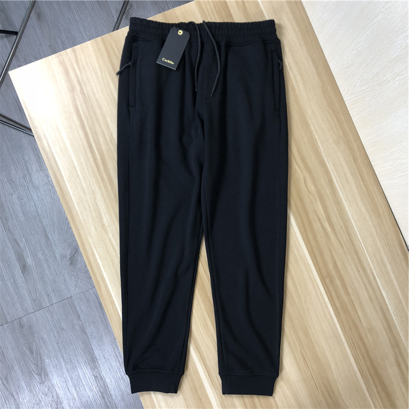 Foreign trade men's clothing windproof and warm compound fabric men's autumn and winter plus suede elastic waist casual pants sports thick cotton pants