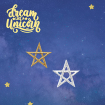 Gold and silver pentagram embroidered cloth with clothes and hats decorated with Longxiang Bun Dumplings Bag mobile phone DIY patch paste