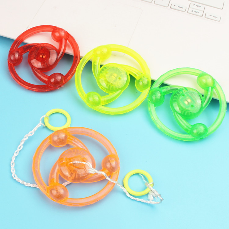 Flash pull cord hot wheel glowing toy flywheel pull whistle pull push small gift creative children's gift prize