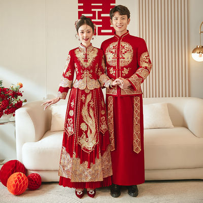 Xiuhe Wedding Dress 2026 New Style Bride's Wedding Chinese-style dragon and phoenix gown, wedding dress, toasting dress, petite Show, summer
