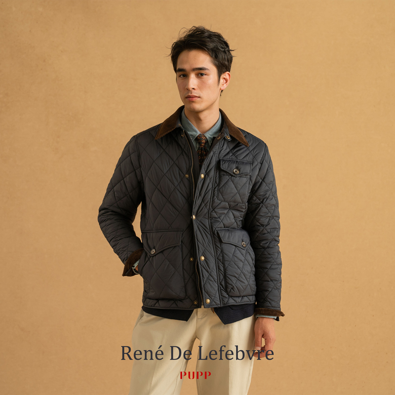 Rl Autumn and Winter Short Waterproof Retro Diamond Pattern Quilted Warm Jacket Cotton Clothing Outdoor Business Commuting