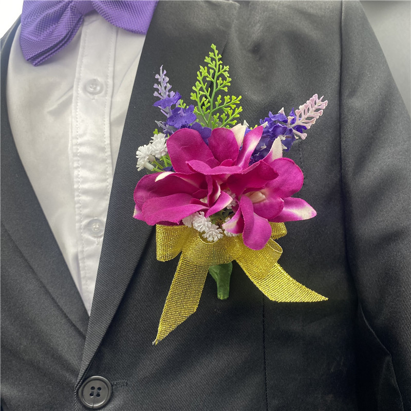 Business company annual meeting magnet corsage VIP wear opening event scissors gift instrument orchid guest placket new products