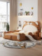Children's bed for boys and girls tiger with guardrail slide cartoon simple creative creative single leather solid wood children's bed