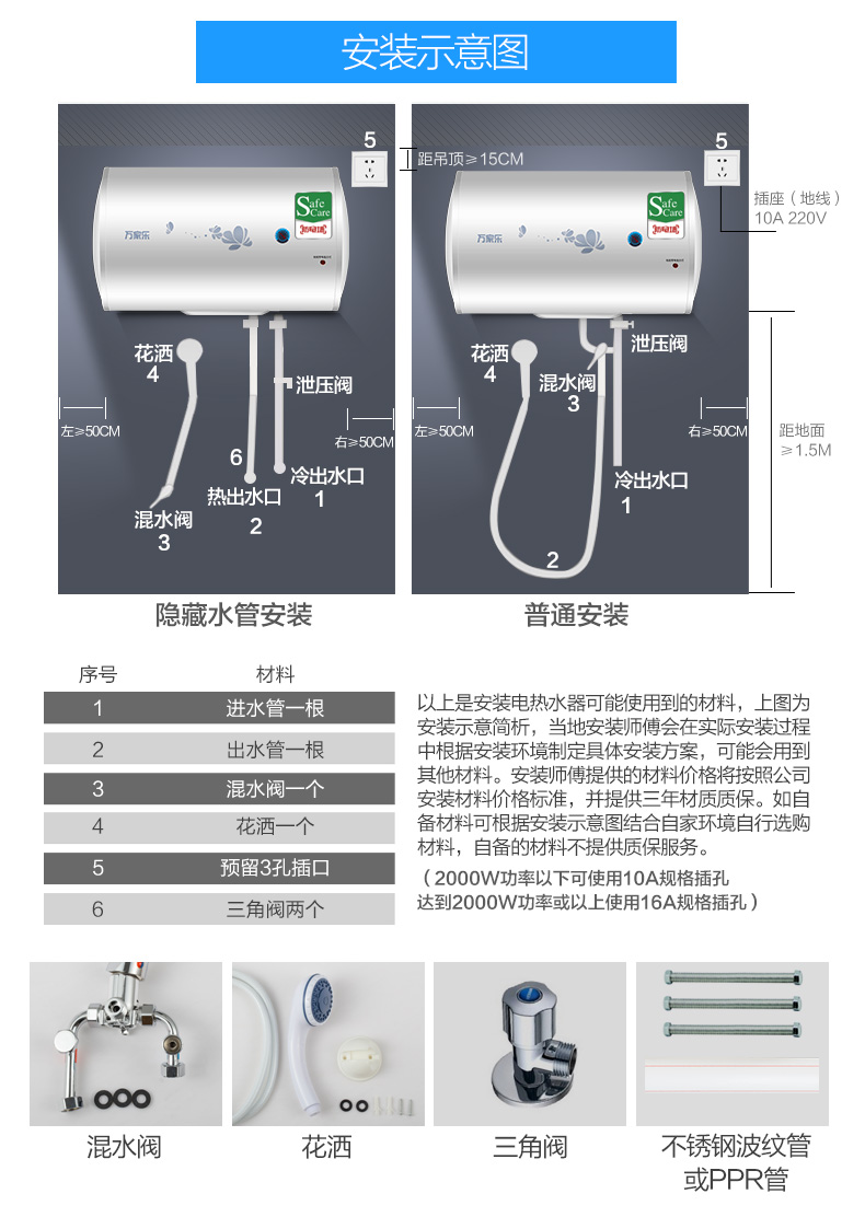 bảo hành bình nóng lạnh aristonc Máy nước nóng Macro / 万家乐 D80-H111B Trang chủ 80 lít Vòi sen nước nóng - Máy đun nước bình nóng lạnh panasonic