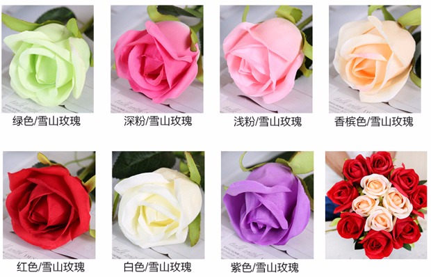 Mô phỏng bó hoa hồng trong nhà 绢 hoa giả hoa nhựa trang trí phòng khách hoa trang trí hoa đơn trang trí cắm hoa trang trí hoa - Trang trí nội thất decor phòng ngủ đơn giản