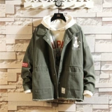 Джинсовая трендовая осенняя куртка, в корейском стиле, оверсайз