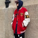 Бейсбольная осенняя форма, шерстяная тонкая куртка, парная одежда для влюбленных, в американском стиле