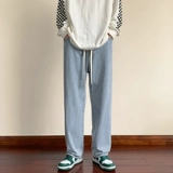 Ретро джинсы, флисовые штаны, в американском стиле, на шнурках, оверсайз, эластичная талия, свободный прямой крой