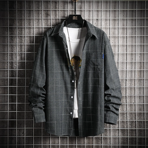 Трендовая рубашка, универсальная осенняя куртка, в корейском стиле, оверсайз, коллекция 2021