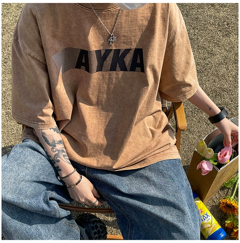 Хлопковая футболка, европейский стиль, оверсайз