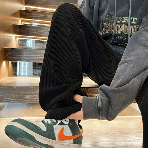 Tide, вельветовые штаны, изысканный стиль, свободный крой, оверсайз