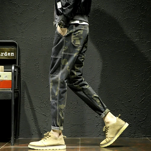 Камуфляжные трендовые штаны для отдыха, в корейском стиле, оверсайз