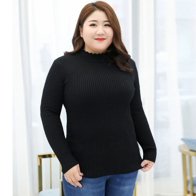 Demi-season knitted sweater, size, high collar