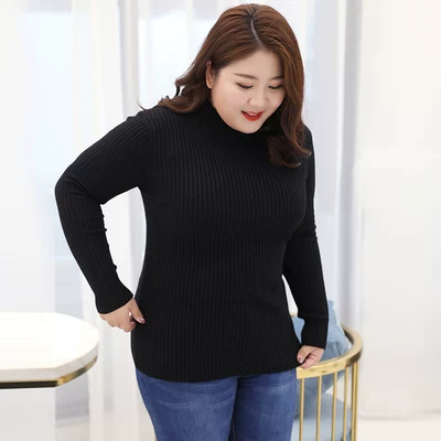 Demi-season knitted sweater, size, high collar