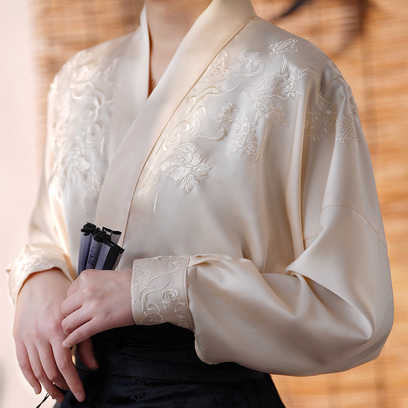 Zuiyuduo Original Cloud Moon Song Dynasty Style Double-Collar Airplane Sleeve Hanfu Mamian Skirt Top Daily Set Spring/Summer