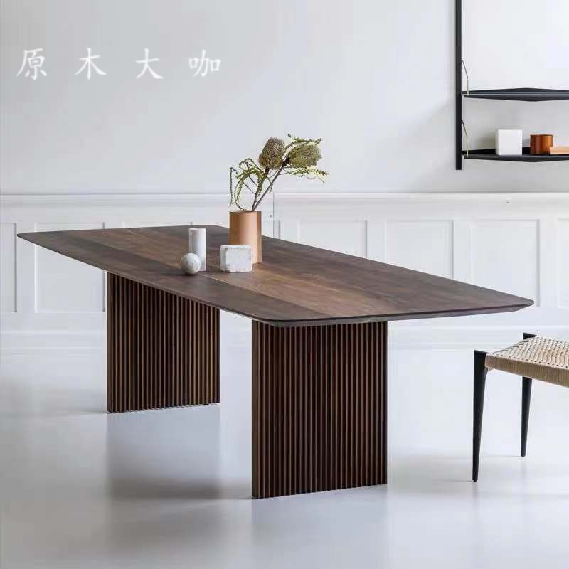 Nordic extreme simple wooden table tables for the dining table modern log long table desk rectangular workbench