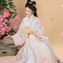 Hanfu Qi waist whole set (lacquer ferry) female Jin Dynasty made collar dress 4 5 m pendulum embroidery spring and autumn superfairy China wind