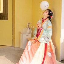 Hanfu Xianqi floating in a complete (lacquer ferry) female Jin Dynasty twelve Broken Embroidery Jacket 6 Mie of Spring and Autumn China Wind