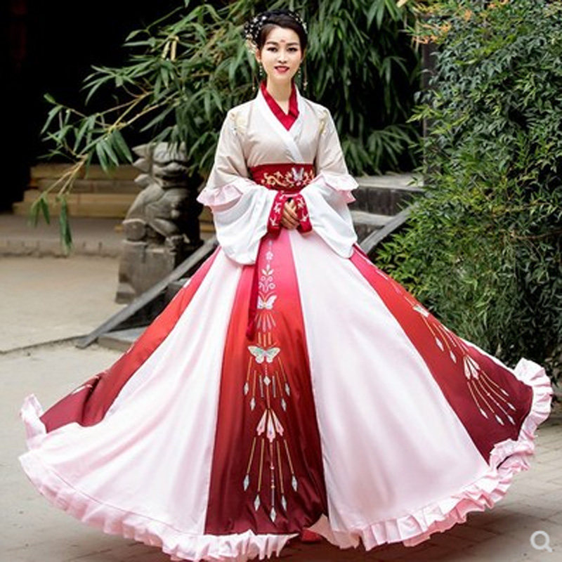 Hanfu Xianqi (lacquer ferry) female ancient wind Jin made a neckline waist 12 crappy 6 m Skirt 6 m Pendulum waft over the Jin Wei Fenfeng