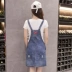 18 phiên bản Hàn Quốc 12 trẻ lớn 13 nữ 14 học sinh trung học cơ sở 15 tuổi Cô gái denim dây đeo váy 16 váy mùa hè 17 váy - Sản phẩm HOT