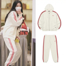 Cotton sweater sports suit female autumn and winter students loose thin Korean version of net red casual two-piece running clothes tide