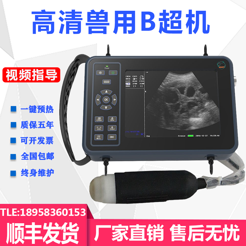 High-definition animal all-in-one veterinary B-ultrasound machine for sheep and cattle with B-ultrasound pregnancy test instrument for pigs with B-ultrasound machine for animal husbandry B-ultrasound machine portable