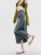 Retro raw edge denim skirt for women autumn and winter 2025 new high-waisted pear-shaped body mid-length a-line skirt long skirt
