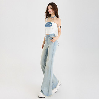 American-Style High-Waisted Stretchy Flared Jeans for Women, Slim Fit, Not Tight on the Legs, Cropped Bootcut Pants, 2026 New Model