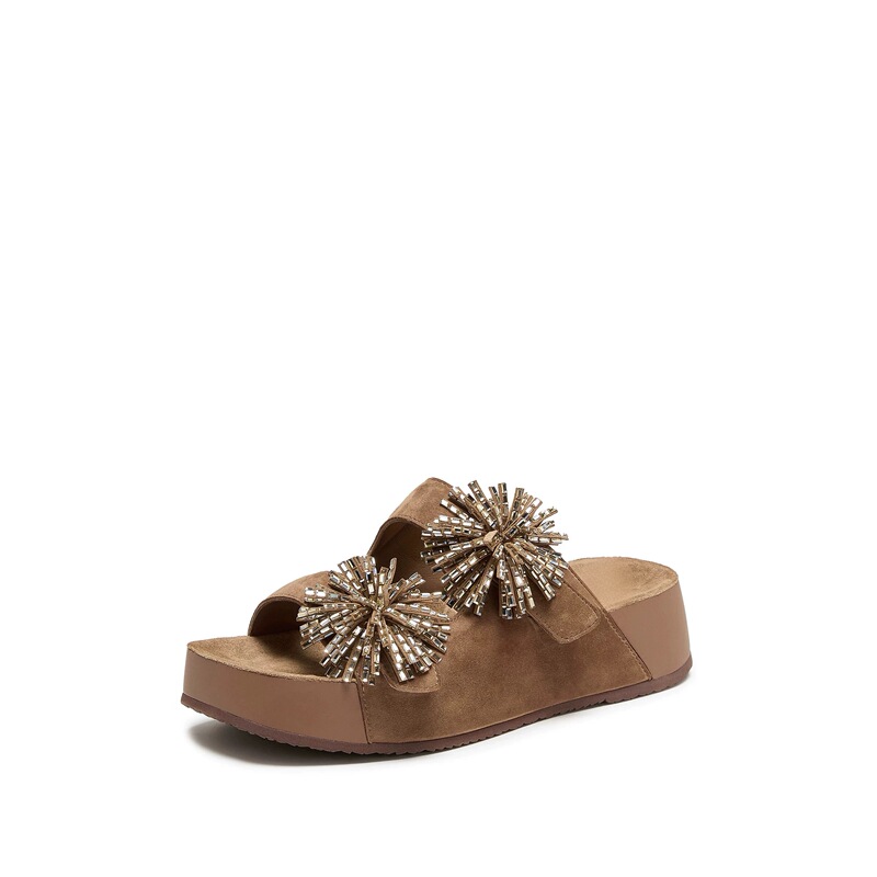 Slippers Similar to Those Worn by Celebrities, Women's 2026 Summer New Model, Fireworks Holiday Birkenstock Sandals, Thick-Soled Outdoor Slip-On Slippers