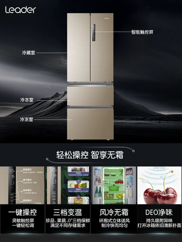 Лидер335 Французский стиль четырехвурного холодильника, предоставляя ультра -тщательно -частотную частотную энергию.