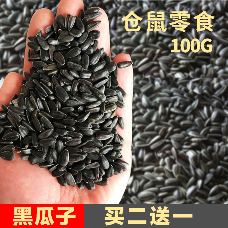 Hamster snacks small black melon seeds oil sunflower small pet food squirrel parrot bird food pearl raw melon seeds 100G package