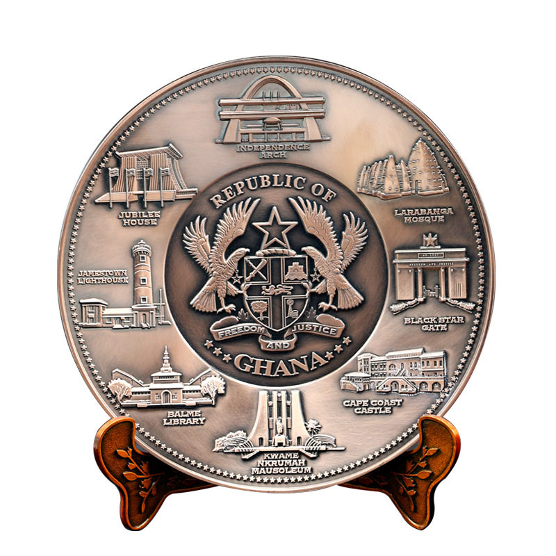 Bronze award plate customized Zinc alloy plated bronze award plate commemorative plate customized award plate high-grade round award plate system