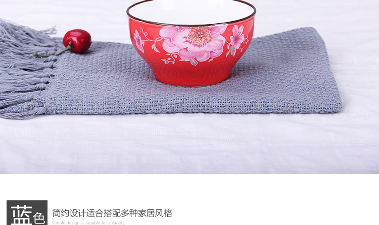 Sản phẩm mới đặc biệt hộ gia đình Nhật Bản Jingdezhen bộ đồ ăn bằng gốm sứ ăn tối bát nhỏ màu không độc hại sáng tạo bát cơm đỏ dĩa
