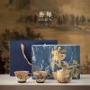 Thirty-year-old blue and white flint red dragon and phoenix Kung Fu tea set 2026 new teapot and tea cup high-end gift for leaders