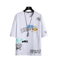 Outlets NASA short-sleeved mens T-shirt tops 2022 spring and summer new bottoming shirt tops with trendy inner wear