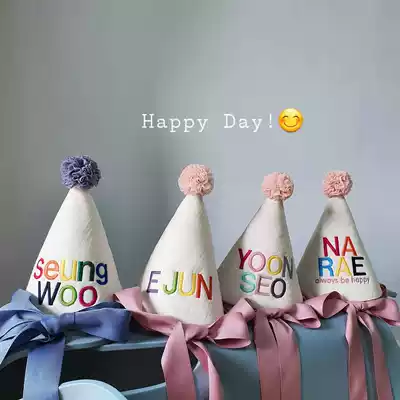 Custom Korean ins baby birthday hat Children's birthday party year-old decorative hat Photo props birthday hat