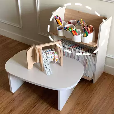 Children's ins multi-grid pen holder Storage shelf Desktop stationery pen holder storage shelf Painting brush multi-function storage pen holder