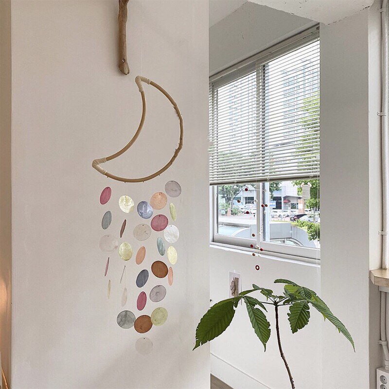 INS Wind Korea Children's House Hanging Accessories Natural Shells Wind Bells Aerial Hanging Accessories Home Decoration Hanging Decoration Finished Products